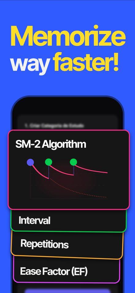 SM-2 algorithm explainer showing interval, repetitions and ease factor